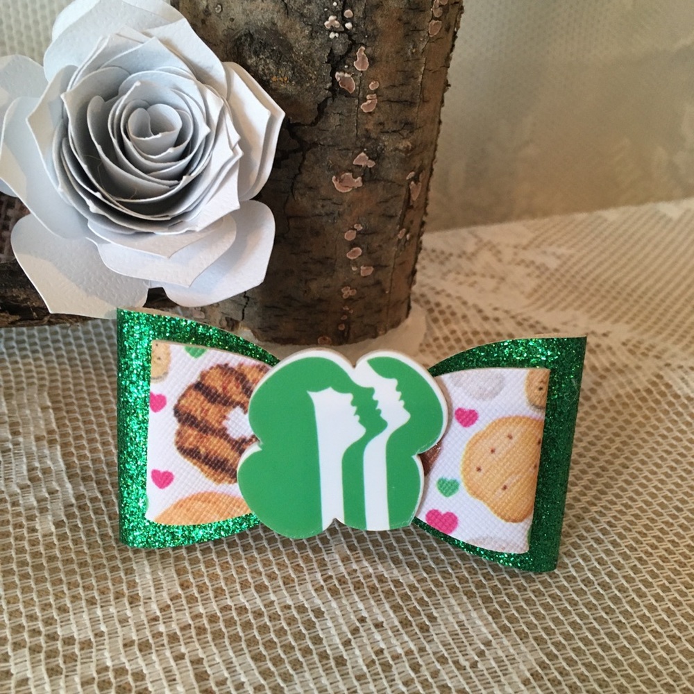 Faux leather bows